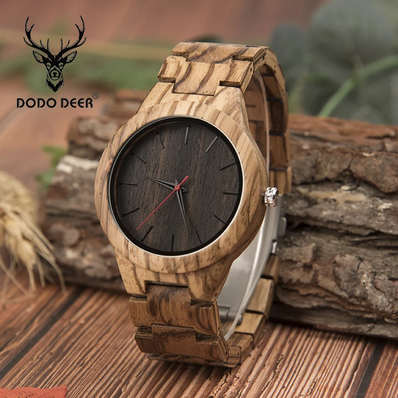 

DODO DEER Natural Handmade Men Wooden Watches Quartz Casual Personalized Wood Timepieces Custom Accept Dropshipping A18