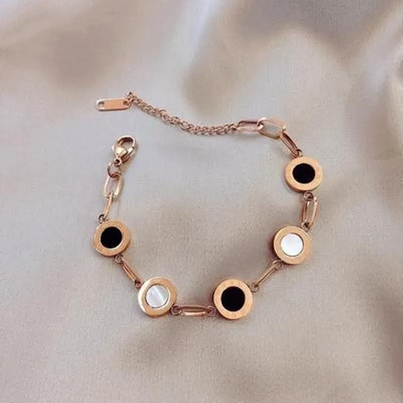 Новые модные браслеты из нержавеющей стали с римскими цифрами и черный белый