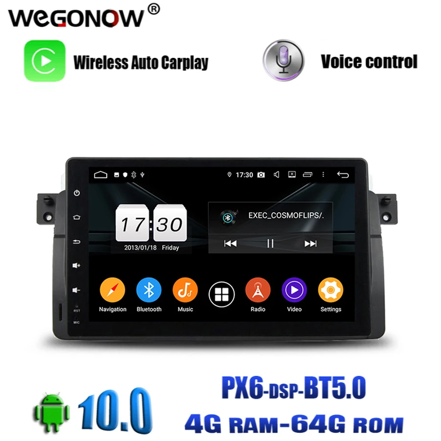 DSP IPS Android 10 0 8 ядер 4 Гб ОЗУ 64 ПЗУ автомобильный DVD плеер GPS карта RDS радио Wi Fi для BMW E46