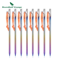 boundless voyage 20 24 30 35 40 cm heavy duty titanium alloy camping tent stakes peg for outdoor trip hiking gardening ti1564c