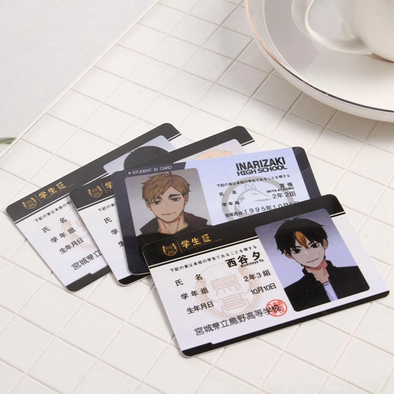 

Anime Haikyuu!! Hinata Shoyo Kageyama Tobio Figures Collective Student Card Volleyball Boys ID Card Comic Fans Cosplay Toys