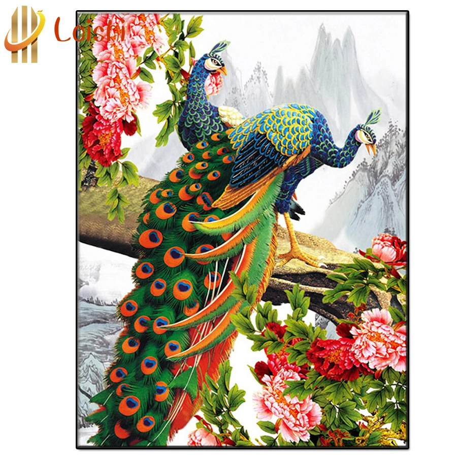 

New 5D crystal Natural scenery, animal art, peacock Round diamond painting DIY diamond painting Home Decor diamond mosaic gift