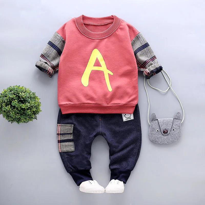 

Toddler Girl Fall Clothes 2020 Autumn and Winter Baby Clothes Boys Fashion Letter T-shirt + Pants 2-piece Sports Suit Boutique