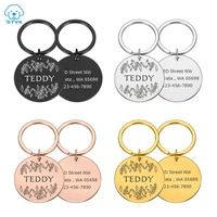 personalized name pet cat dog id tags tel adress high quality pet id tags stainless steel nameplate anti lost pendant collar