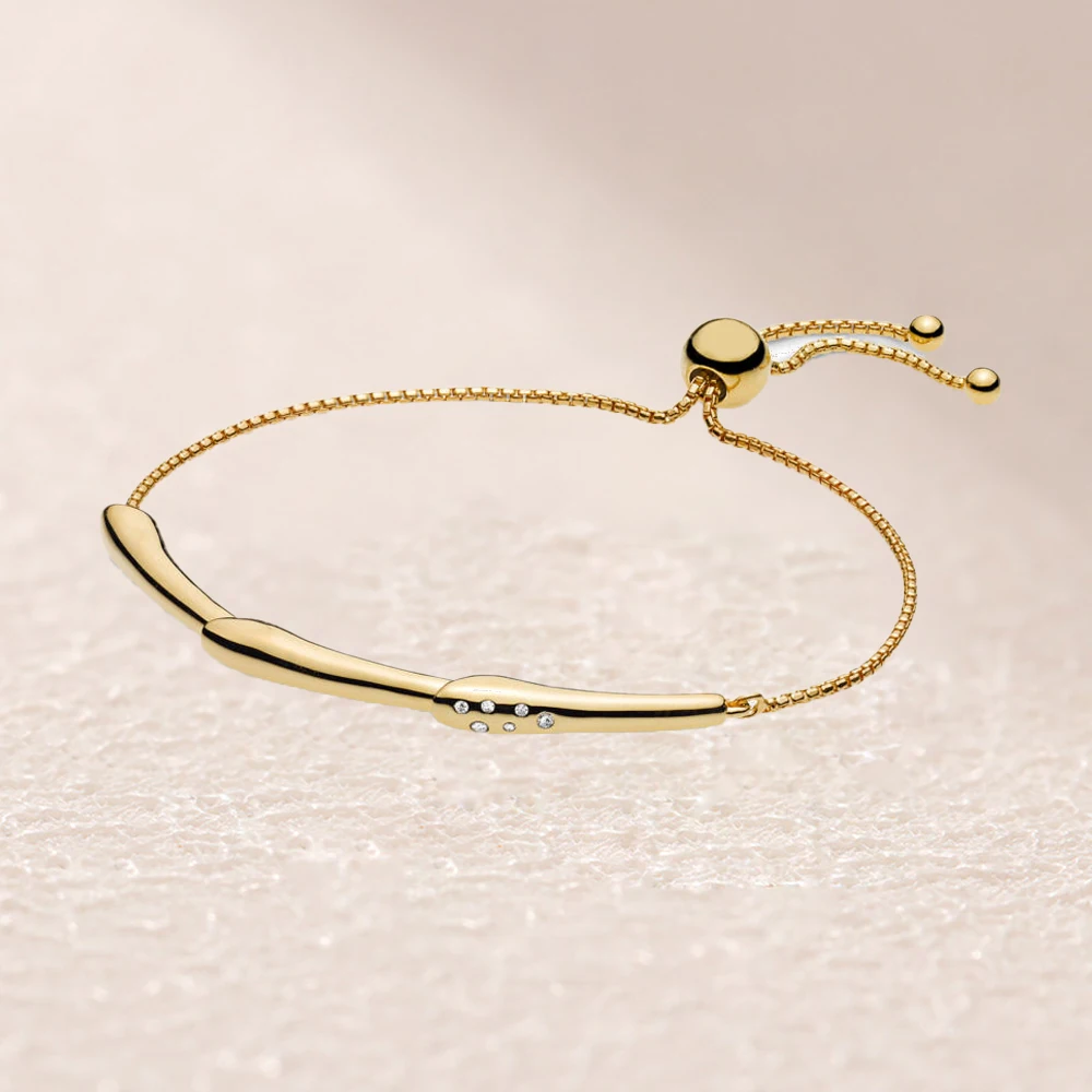 

567917CZ Shine Flower Stem Sliding Bracelet