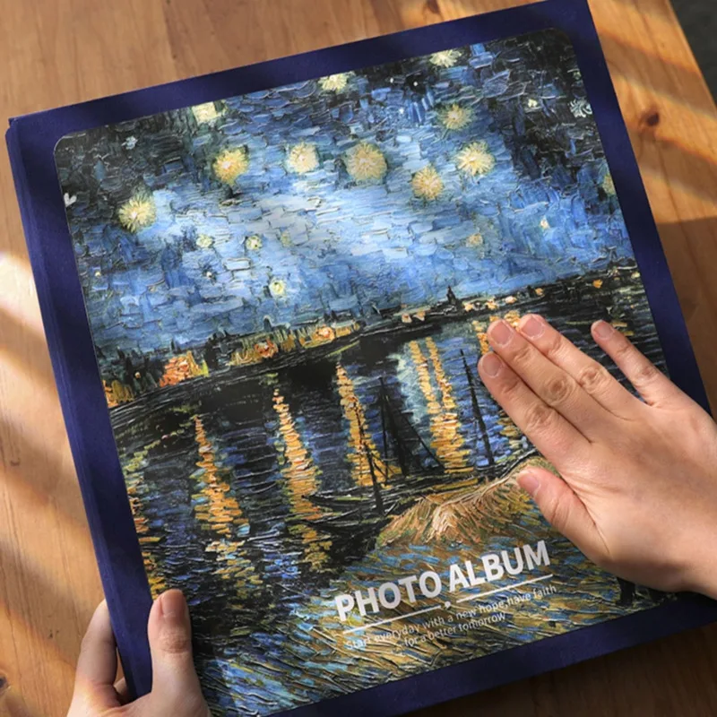 &Aacute;lbum de pintura al &oacute;leo de Van Gogh de 6 pulgadas, 600 fotos, colecci&oacute;n de &aacute;lbumes de gran capacidad, &aacute;lbum de fotos de boda para reuni&oacute;n familiar-2