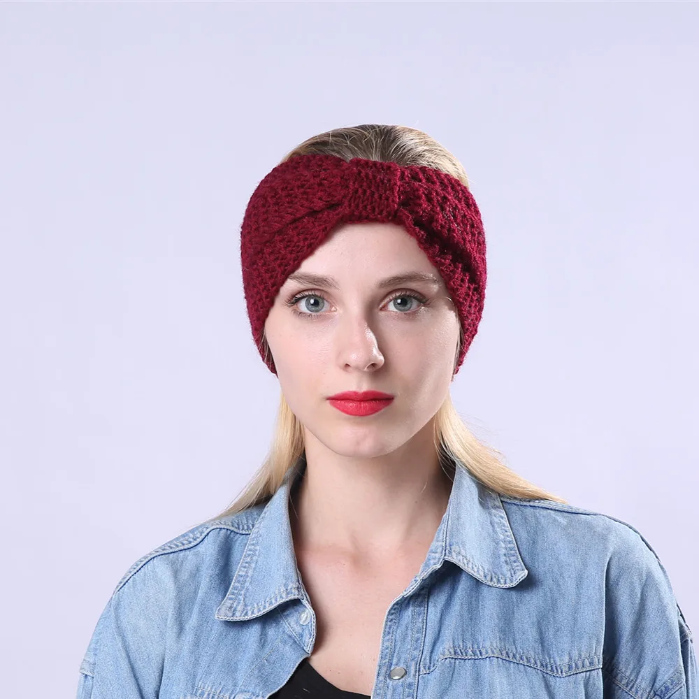 Толстая Теплая повязка для волос ручной работы хиджаб шарф теплая акриловая шаль