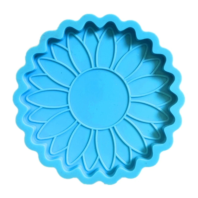 

594B Sun Flower Shape Candlestick Epoxy Resin Mold Coaster Cup Mat Casting Silicone Mould DIY Crafts Ornaments Mold