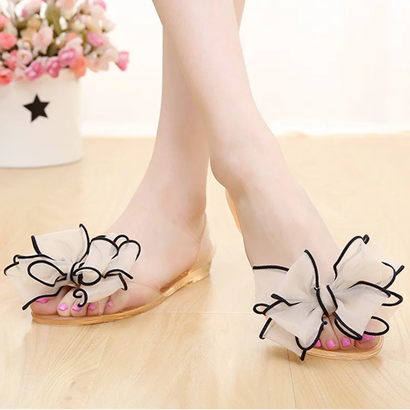 

Summer Jelly Shoes Transparent Women Sandals Crystal Open Toe Beach Shoes Flats Women Shoes Gladiator Sandals