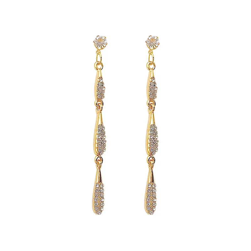 Fringe water drop earrings women