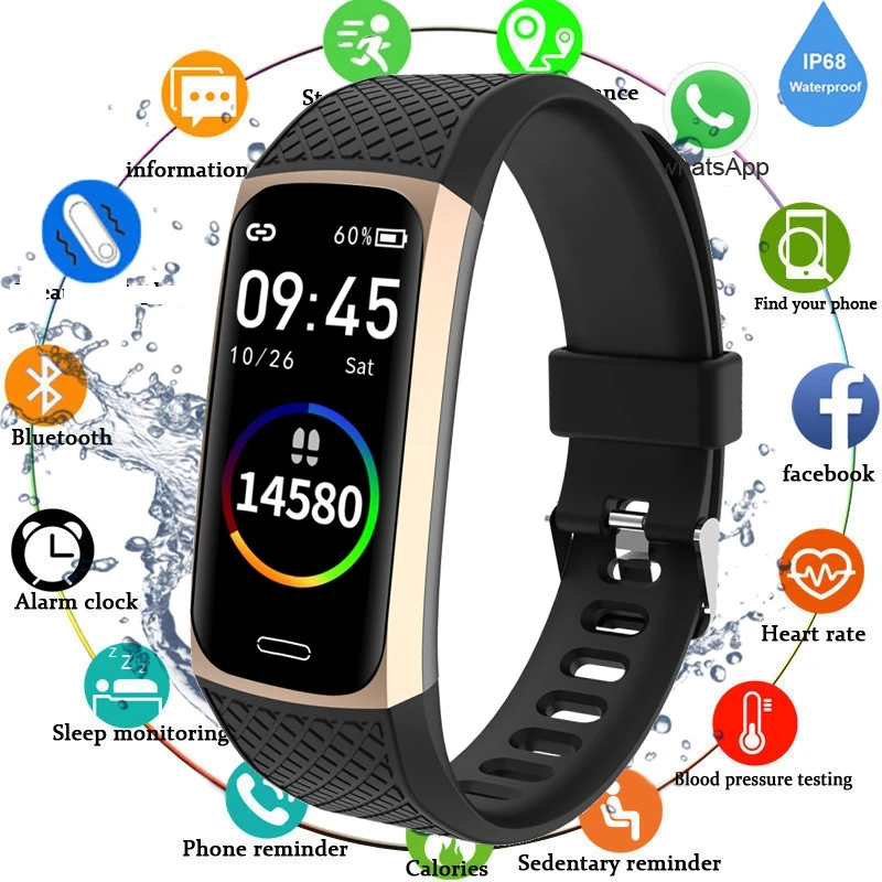 

Умные спортивные часы, водонепроницаемые, с пульсометром и тонометром, подходят для Android и IOS