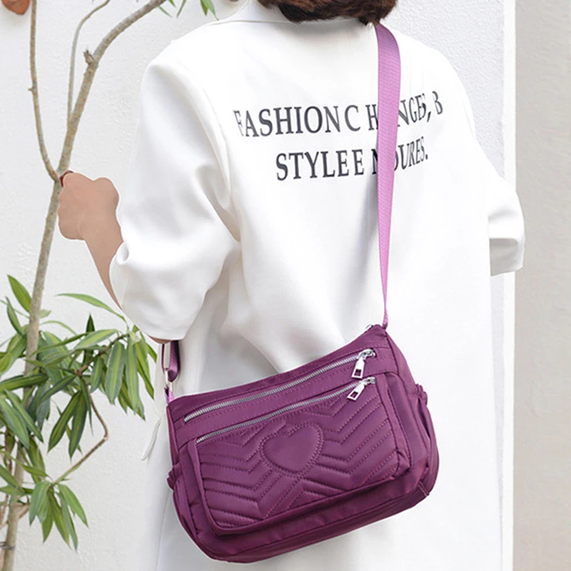 

Casual Women Messenger Bag Ladies Handbag Waterproof Zipper Embroidered Multi-pocket Shoulder Bag Bolso Mujer