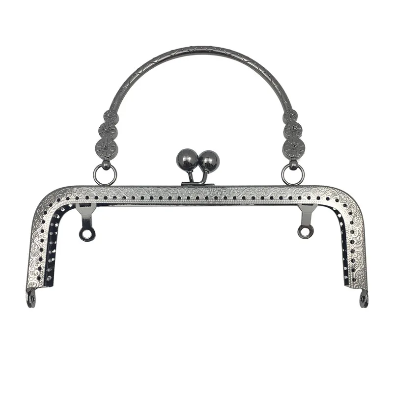 Gun Black HAOFA 18 см аксессуары для сумок цветок ручка для шитья кошелек рамки античная бронза серебро Золотой пистолет черный поцелуй сумка с пряжкой запчасти - Цвет: Gun Black
