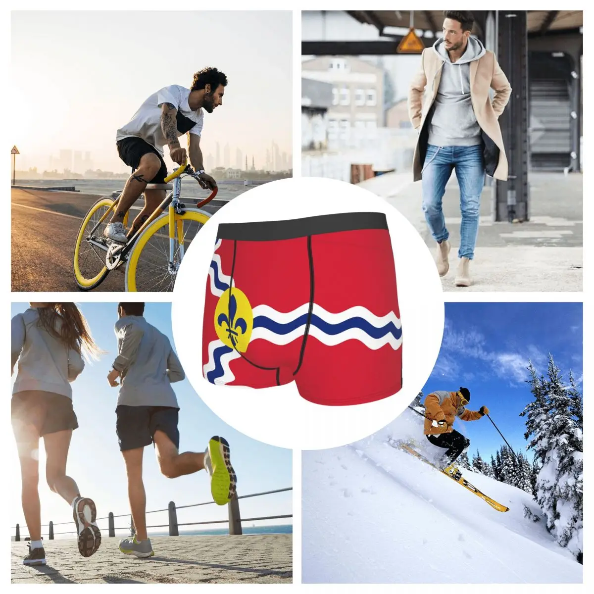 Flag Map Of Colombia Men's Boxer Briefs R301 Cool Men's boxer leggings