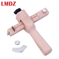lmdz adjustable wooden strip and strap cutter leather craft cutter strap belt diy hand cutting tools strip cutter with 5 blades