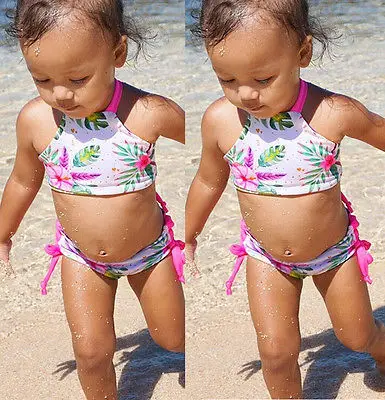 Детский купальник бикини для маленьких девочек купальный костюм пляжная одежда