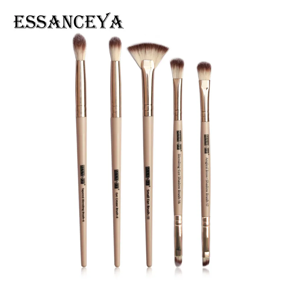 5pcs skincolor ESSANCEYA Профессиональный набор кистей для макияжа 5/12 шт Тени для век Кисть для смешивания подводка для глаз для ресниц и бровей кисти инструменты для макияжа - Handle Color: 5pcs skincolor