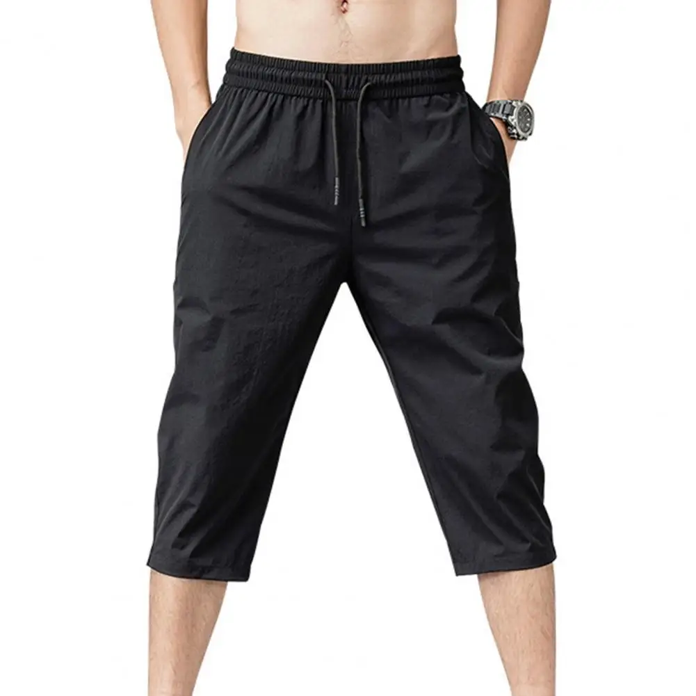 

Men Fitness Sweatpants Sports Pants Jogging Pants Gym Trousers Capri Pant Men Drawstring 3/4 Length Cropped Trousers Sweatpants