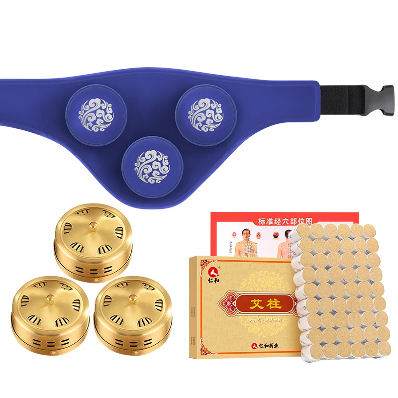 

Синяя бархатная сумка электронная коробка набор китайские палочки мокса горелка для иглоукалывания Меридиан нагревательная терапия тепло...