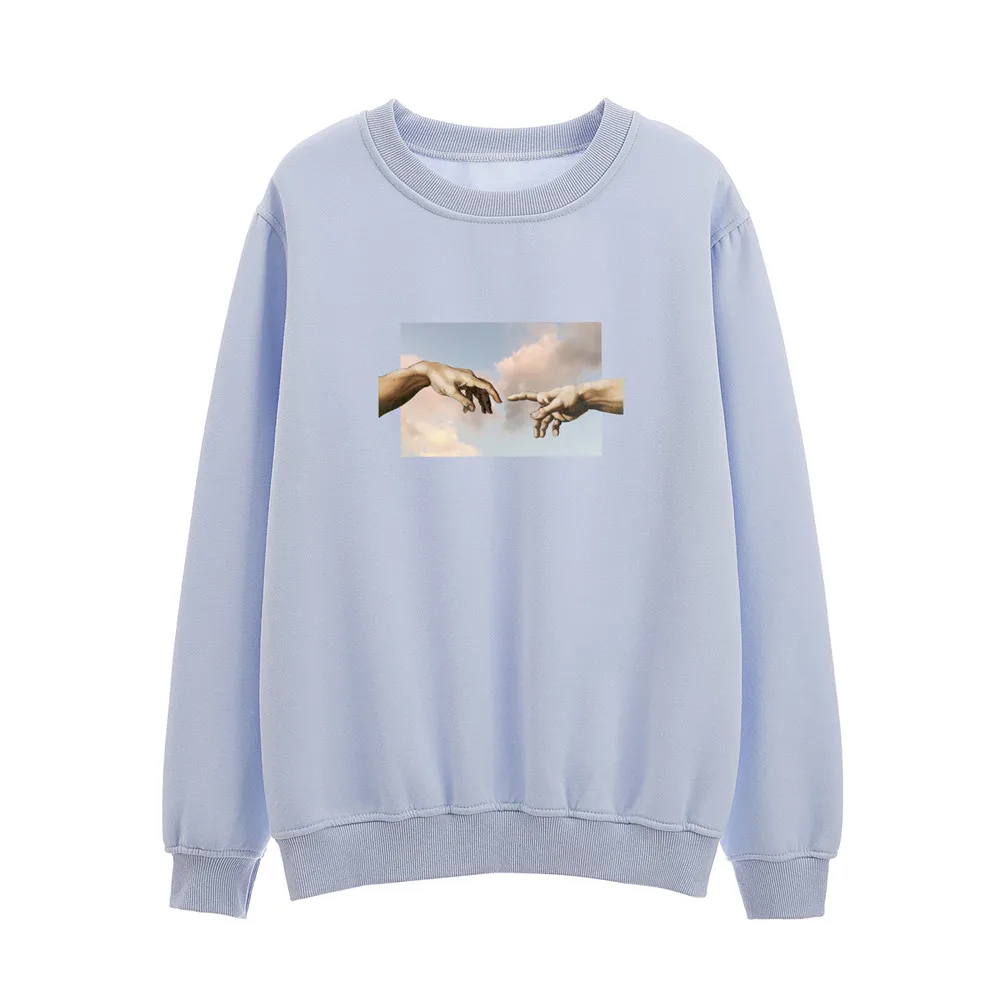 

Свитшот женский зимний, с круглым вырезом и винтажным рисунком