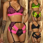 3 шт., комплект женского кружевного нижнего белья с подвязками