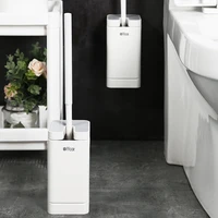 wall mounted white toilet brush nordic space no dead spots tools toilet brush cleaning with flip brosse wc bathroom fixture dh50