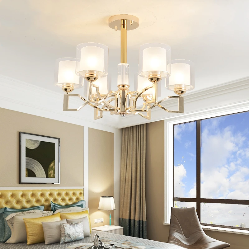 Роскошный светодиодный потолочный светильник золотого цвета для гостиной