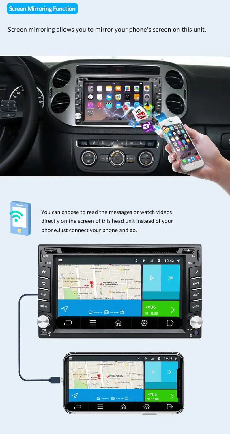 2 din android 9,0 автомобильный dvd для nissan qashqai x-trail almera juke Универсальный Автомобильный мультимедийный плеер gps навигация
