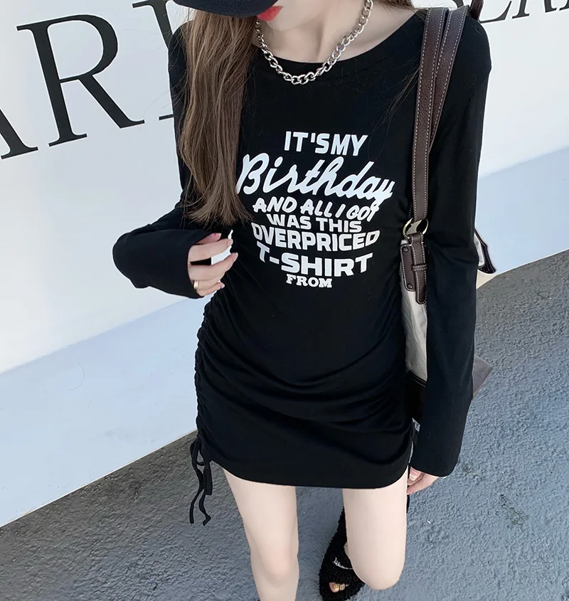 

Bodycon dress for women Square Neck Black Dress Women Elegant Cotton Fashion Side Split Dress Mini Ladies Basic