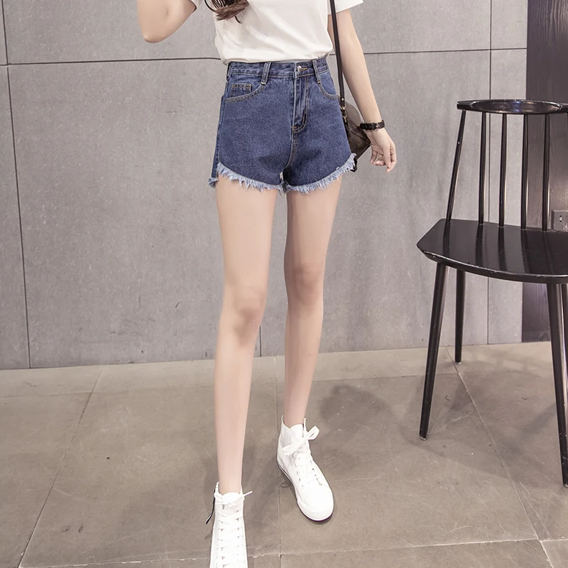Женские джинсовые шорты после короткой съемки базовые длинные han edition десять