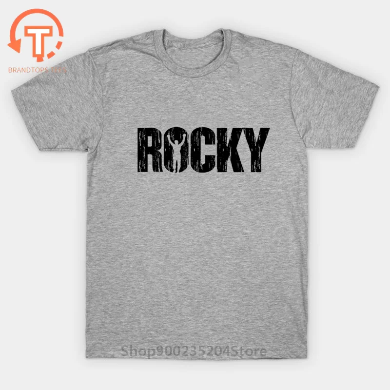Новая модная футболка Rocky Balboa с круглым вырезом из черного хлопка коротким