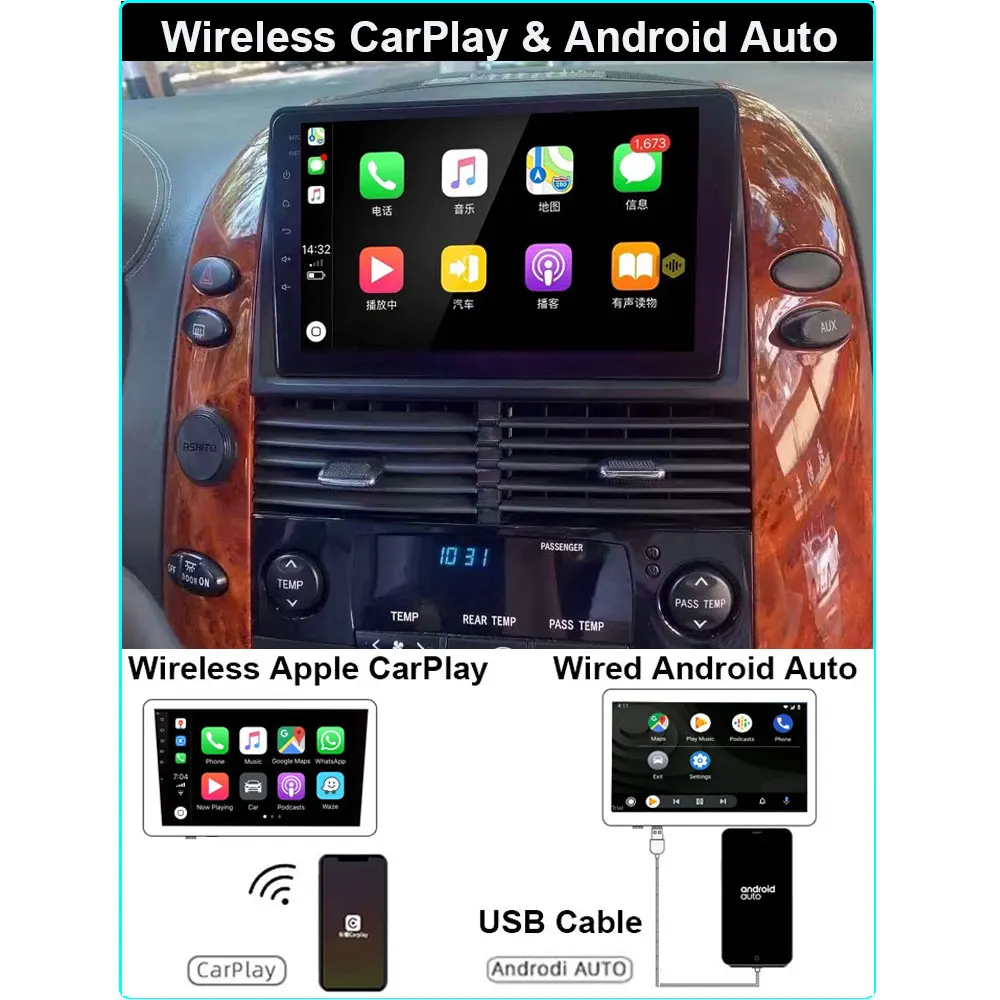 Android 11 Автомобильный мультимедийный видеоплеер для Toyota Sienna 9-дюймовый Auto Stereo 2 din 2004-2010 Радио GPS-навигация радио 2Din.