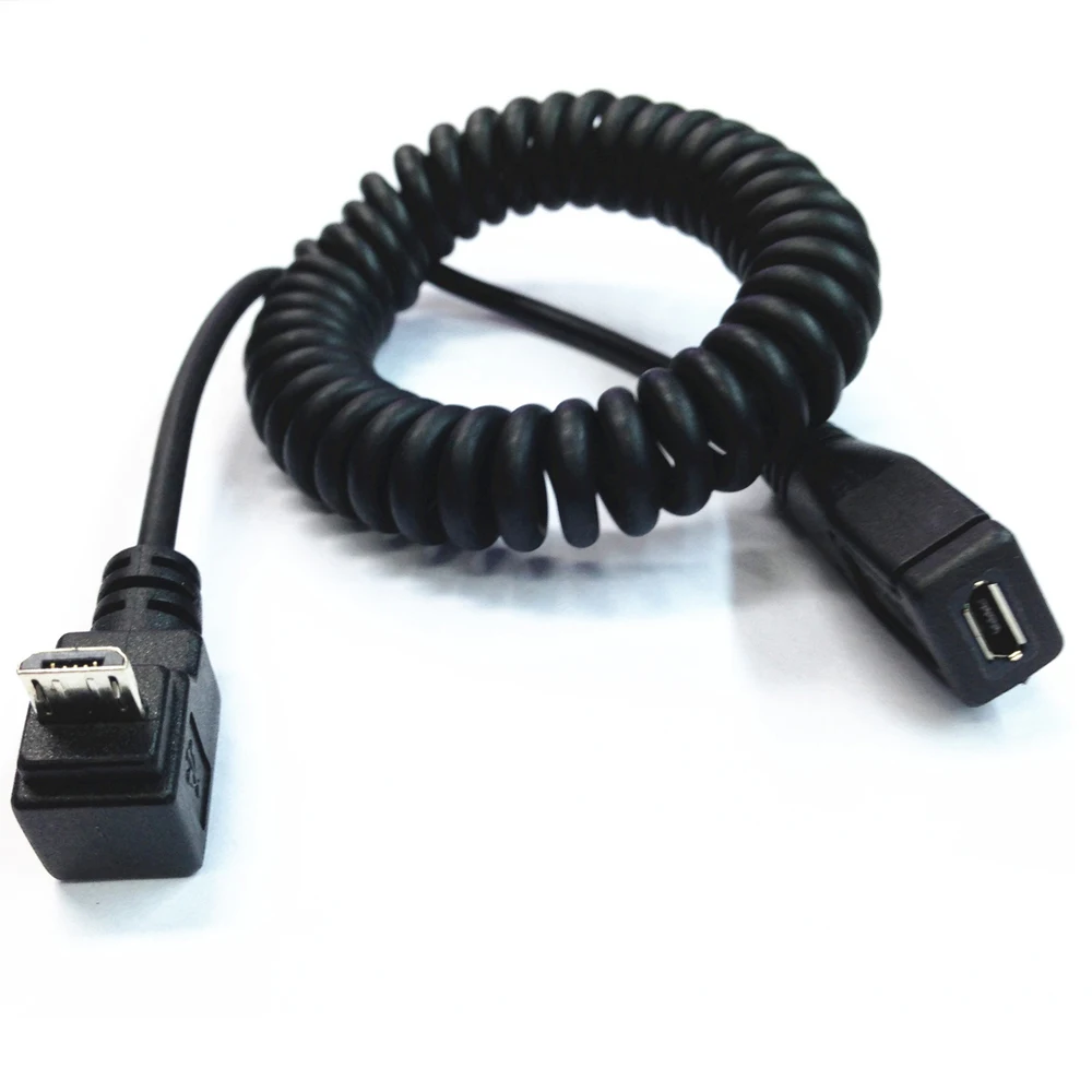 

Спиральный Удлинительный кабель Micro USB B 5 Pin 5 P UP angle «штырь-гнездо»