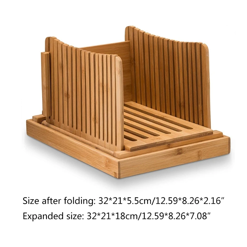 

Bamboo Adjustable Bread Slicer Toast Loaf Cutter Holder Sandwich Slicing Tool Folding Maker Kitchen Appliance Practical