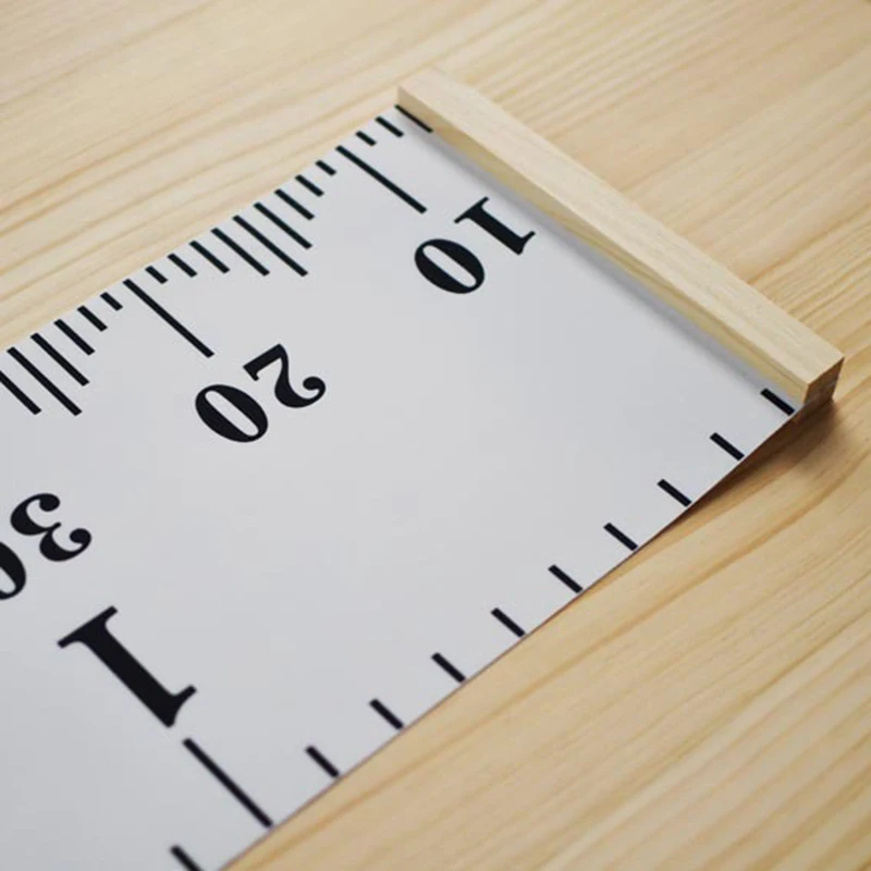 Деревянная настенная подвесная Детская высота измерительная линейка Наклейка на стену с 2 Крючки из