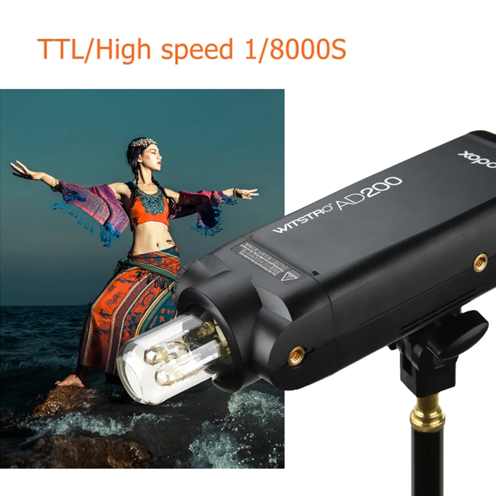 Godox AD200 набор 200Ws 2 4G TTL карманная вспышка стробоскоп 1/8000 HSS Беспроводная монолайт