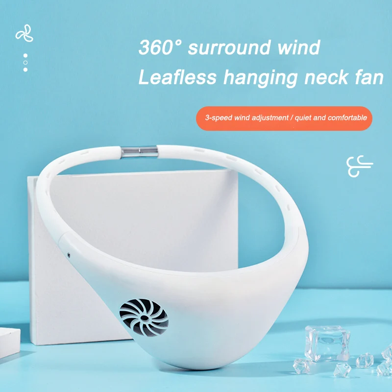 

Портативный беслопастной шейный вентилятор, беспроводной шейный вентилятор, 360 °, охлаждающий подвесной вентилятор, зарядка через USB, 3 скор...