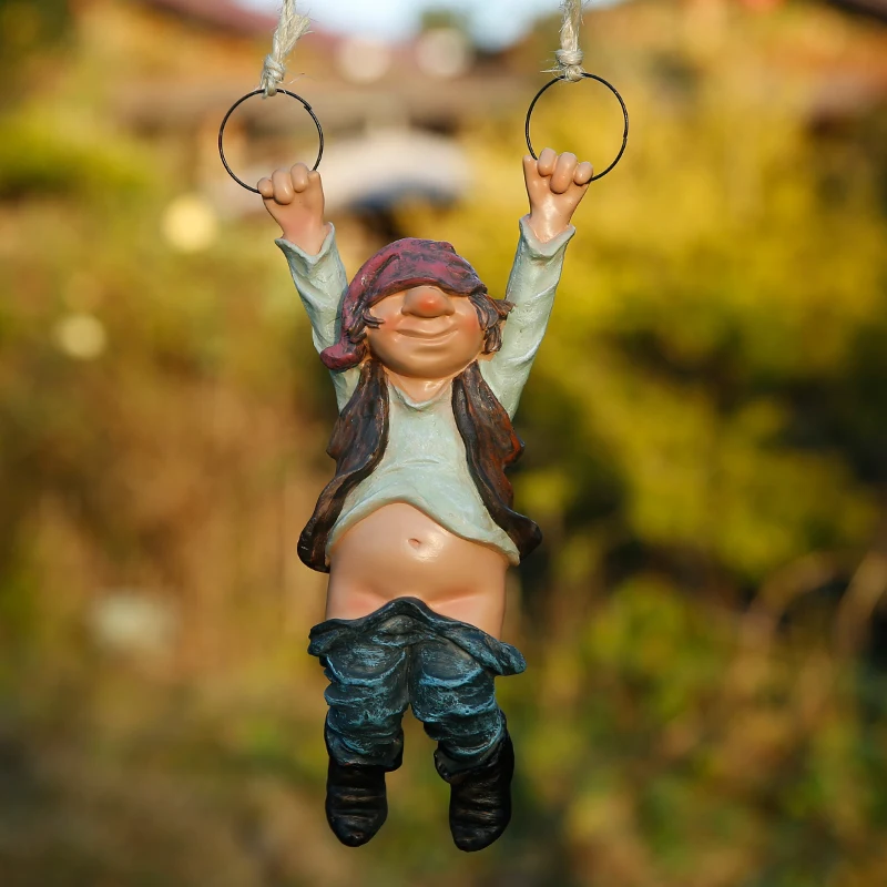 

Creative Cute Frogs Cat Dog Resin Lying Santa Claus Statue Garden Hang On Tree Decorative Pendant Indoor Outdoor Decor Ornament