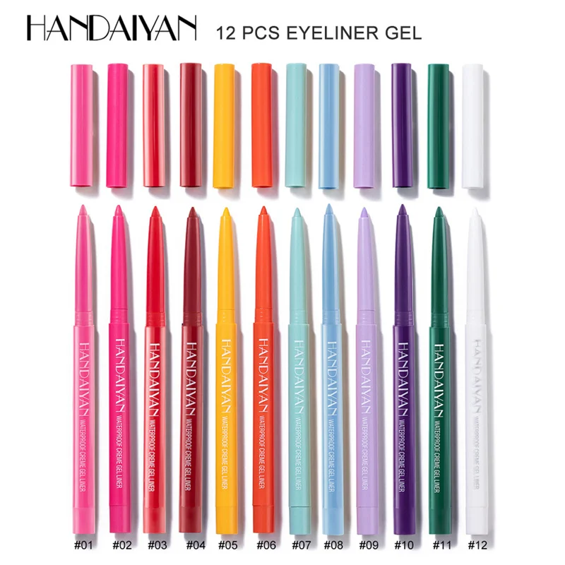 

12 Matte Color Eyeliner Pens Quick-Drying Gel Eyeliner Pens That Are Not Easy To Smudge A Long-Lasting Formula delineador