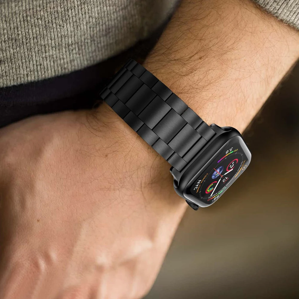

Ремешок из нержавеющей стали для apple watch 6 44 мм 40 мм, деловой браслет для iwatch se apple watch 5 4 3 42 мм 38 мм, металлический браслет