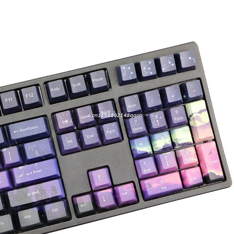 

5 Sides Dye-subbed OEM PBT Keycap Mechanical Keyboard Keycaps Purple Dawn Light Dropship