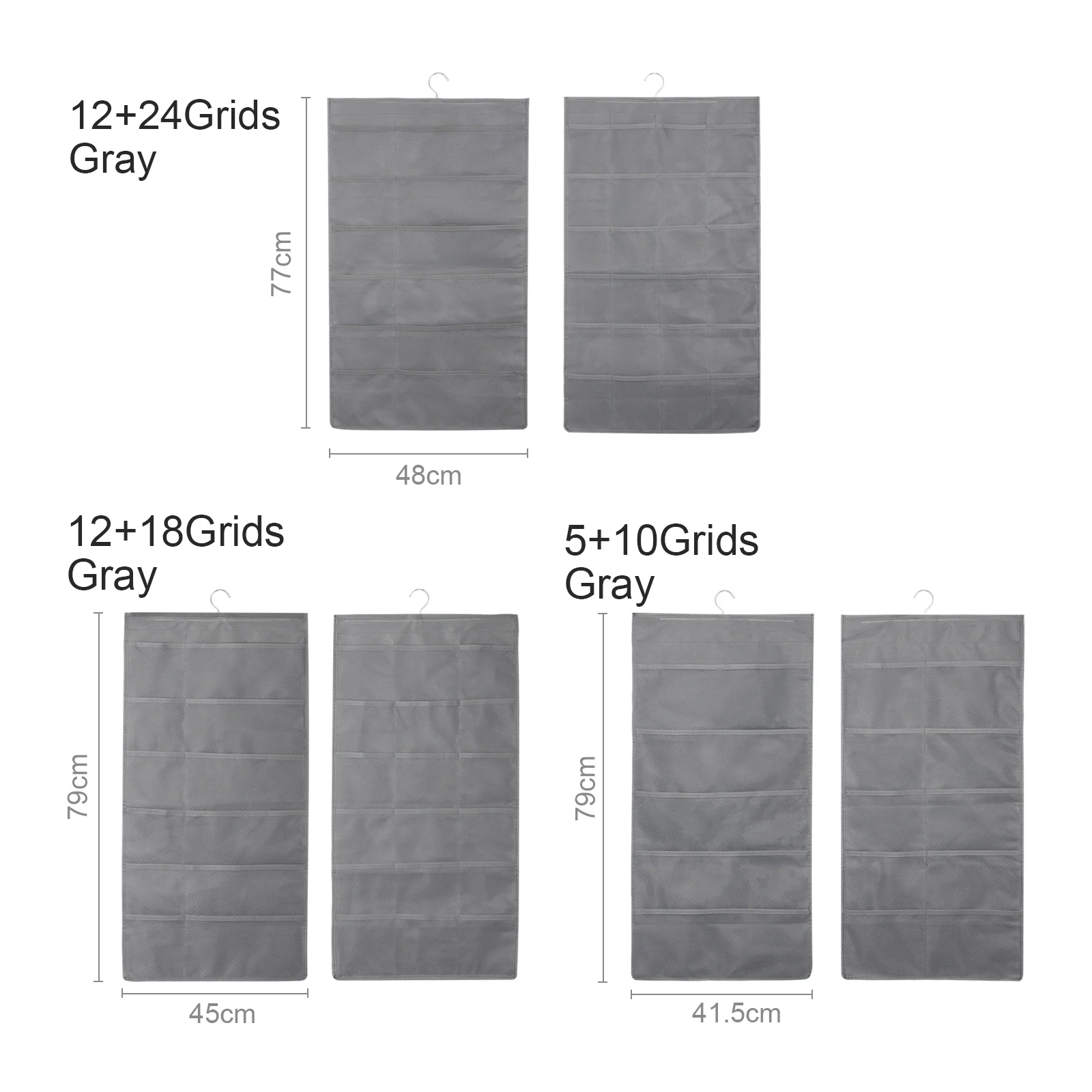 

Underwaist Storage Hanging Bag Non-woven Fabric Reversible Multiple Pockets Ventilation Washable Durable Home Organization