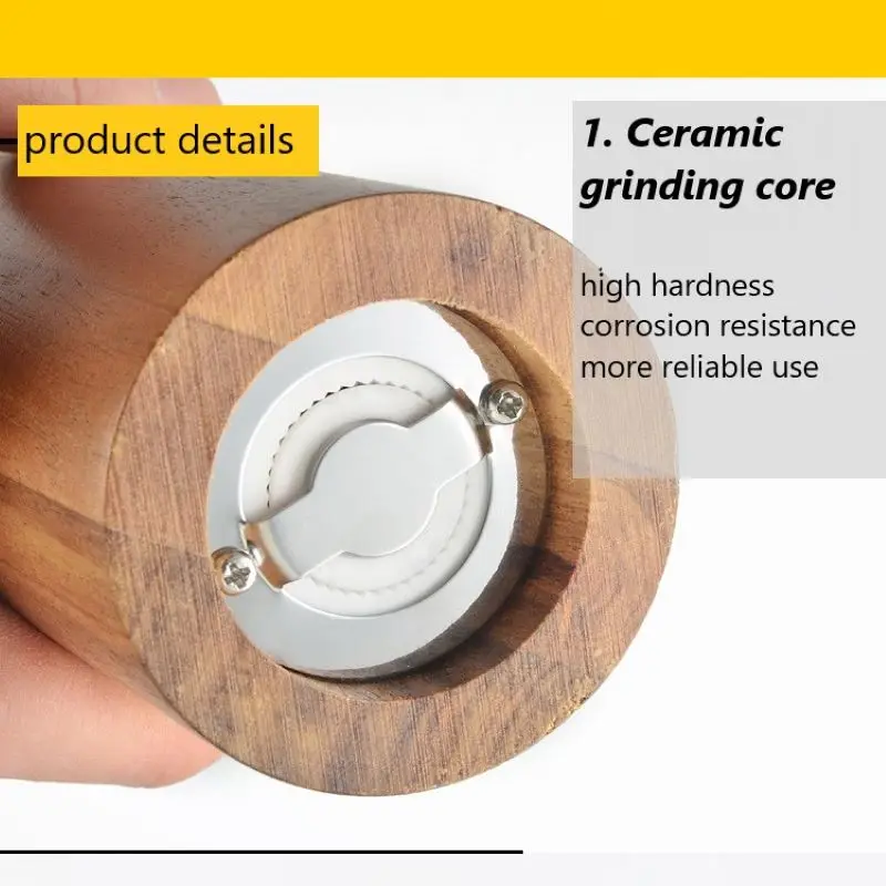 Мельница для перца из твердой древесины ручная мельница 8 дюймов соли и с