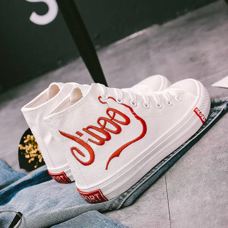 Женская парусиновая обувь с высоким берцем женская на шнуровке дышащая