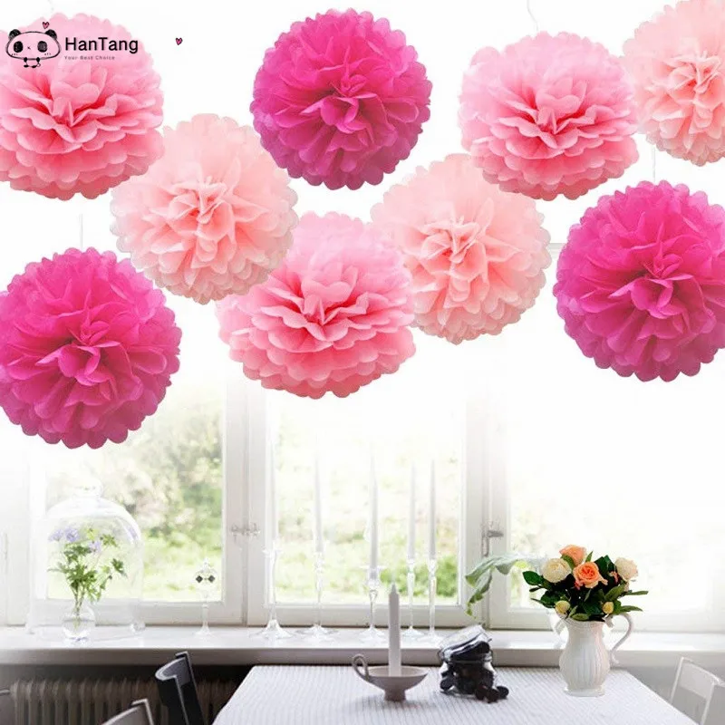 15/20cm Tissue Paper Pom Poms Flower Ball Props for Wedding Party Pompoms Venue Craft Decor paper flowers Supplies | Дом и сад