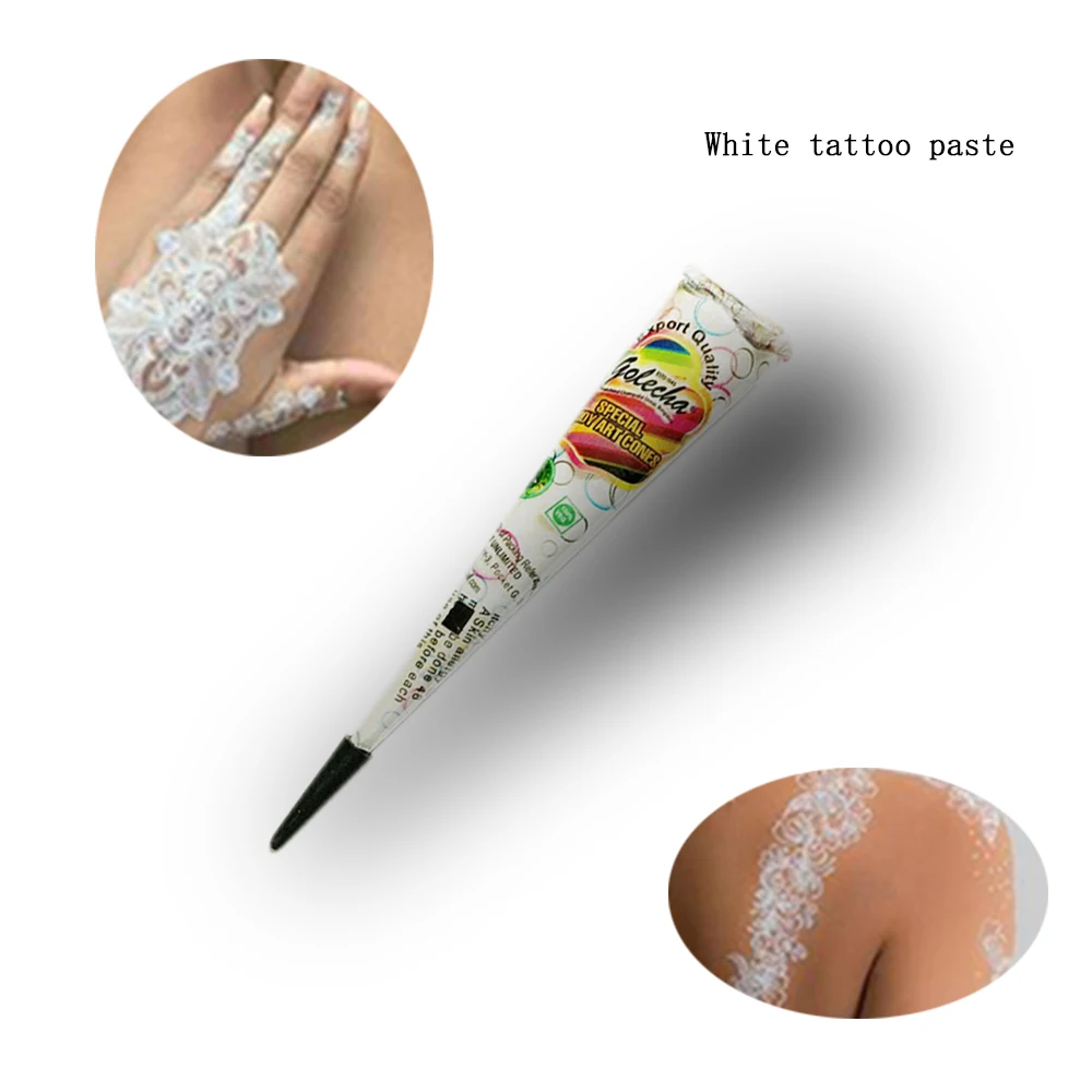 Менди белая хна паста конус Временная Вспышка тела Рисунок P aint Art|Скрабы и