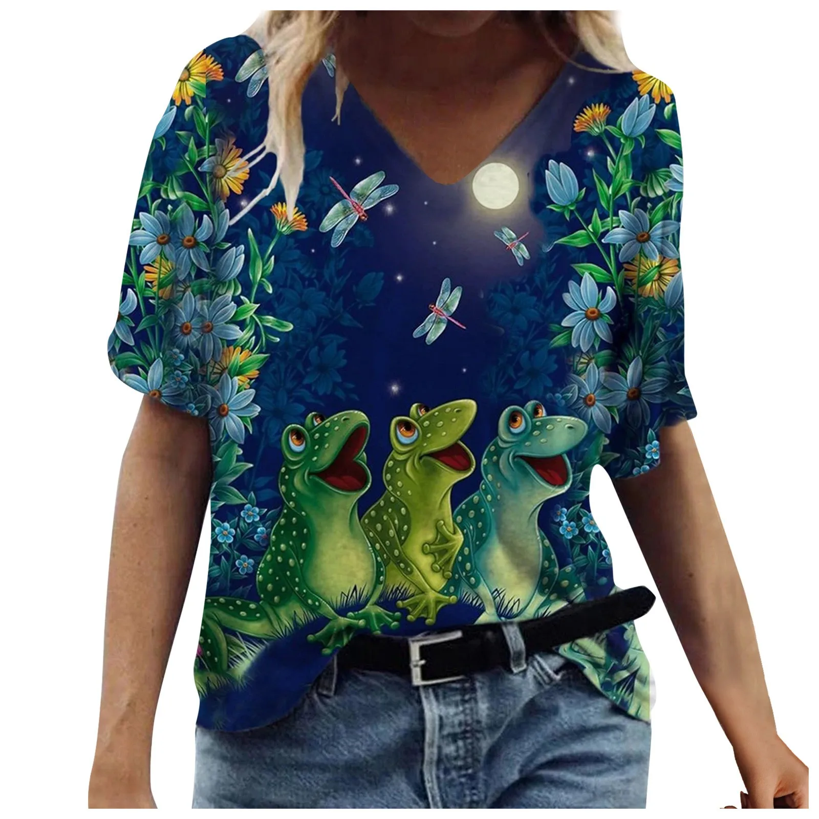 

Plus Size Vintage Cow Animal Print Short Sleeve Blouse Shirt 2021 Spring Fashion V Neck Pullover Tops Casual Streetwear Blusa