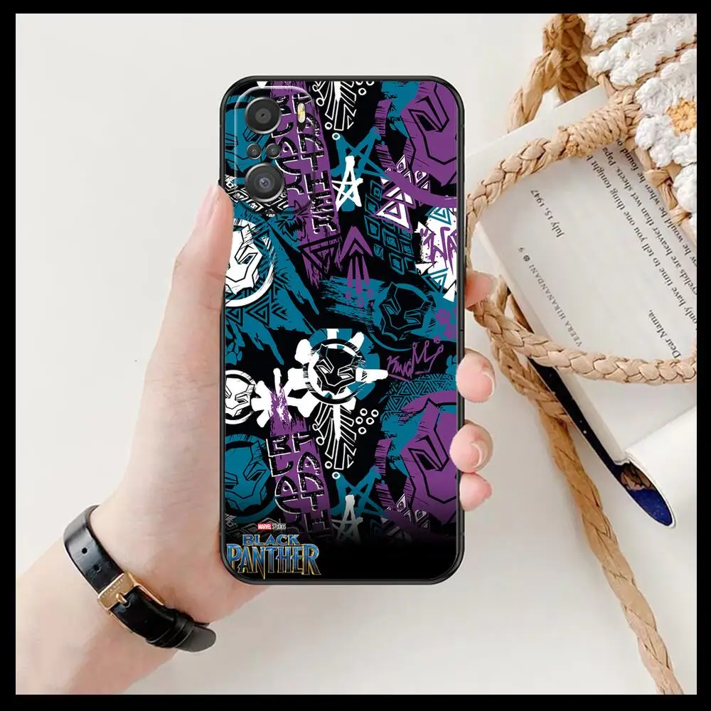 Мягкий черный чехол для телефона с изображением черной Пантеры Marvel Xiaomi Redmi Note 10S 10