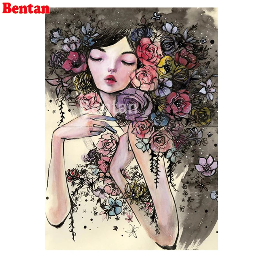 

DIY 5D Diamond painting Cartoon Elf Girl Flower Full Square/Round Diamond Embroidery Mosaic Cross stitch Kits Home decor