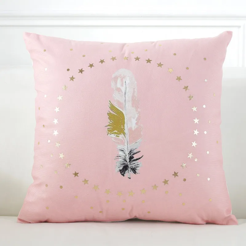 Наволочка для подушки в северном стиле с розовым фламинго и буквенным принтом